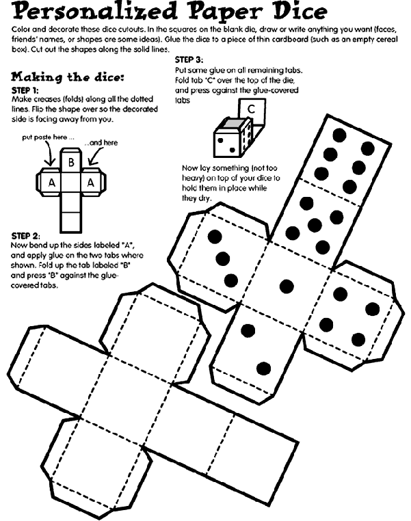 Paper Dice Template 3