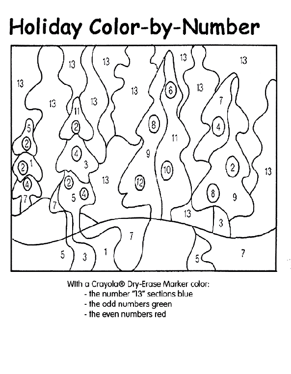 Coloring Pictures Numbers Holiday Color by Number Coloring Page crayolacom