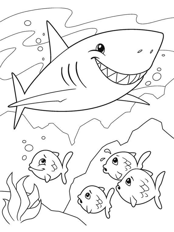 Sharks Coloring Pages 1