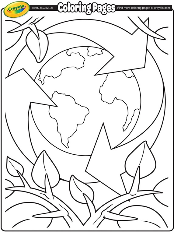 earth day recycling coloring page