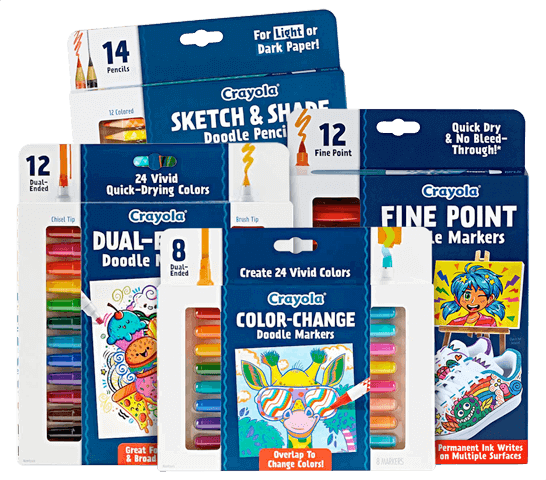 Variety of Crayola Doodle and Draw products