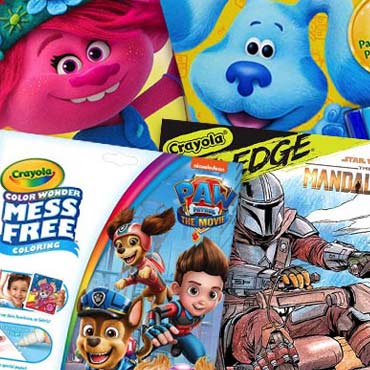 Crayola Coloring books and creative activities with Disney, Paw Patrol, and other characters