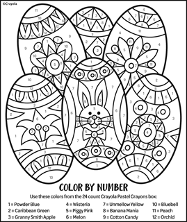 Easter Eggs Color By Number