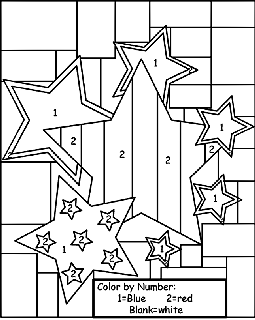 Star Color By Number coloring page